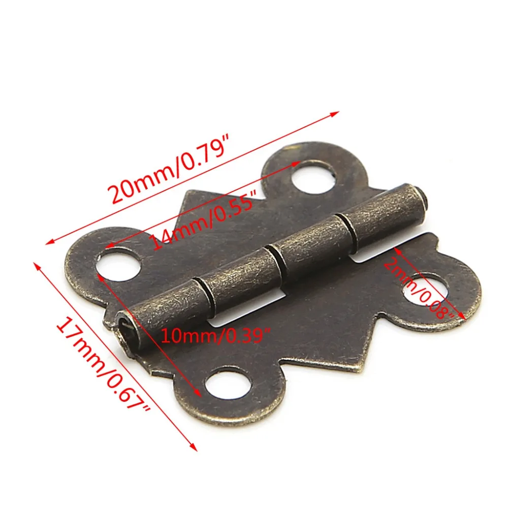 10 x Mini mariposa puerta gabinete cajón joyería caja bisagra muebles 20mm x 17mm muebles Hardware bisagras