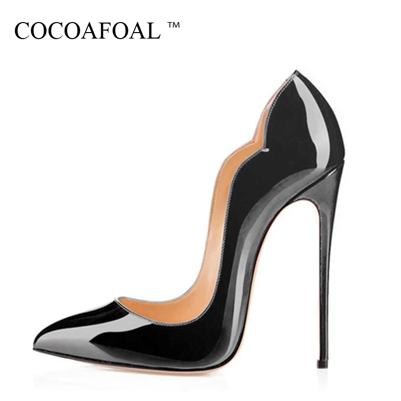 COCOAFOAL Women's High Heels Wedding Shoes Heel Woman Purps Sexy Zapatos Mujer Tacon Black Red Women's High Heels Shoes Party