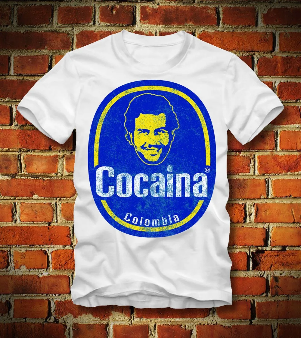 

2019 Hot Sale 100% cotton BOARDRIPPAZ T SHIRT KOKAIN PABLO ESCOBAR MONTANA SCARFACE CHAPO DROGEN Tee shirt