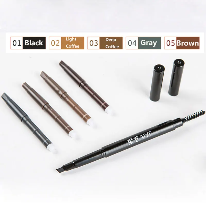 Eyebrow Pencil Long Lasting Natural Tattoo Eyebrow Waterproof Rotating Automatic Eye Brow Pencil with Brush Beauty Cosmetic Tool