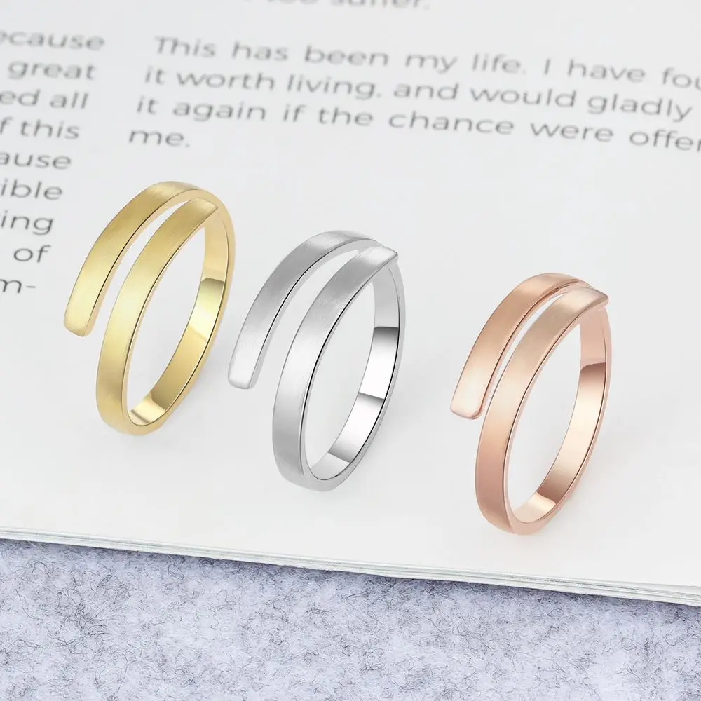 Personalized Ring Customize Engraved Names 3 Colors Available Adjustable Rings For Women Anniversary Jewelry (JewelOra RI103498)