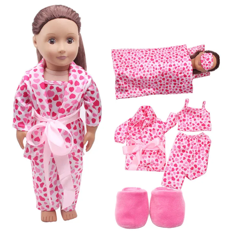 Handmade 18 inches of American girl dolls clothes accessories set pants pajamas quilt pillow eye mask