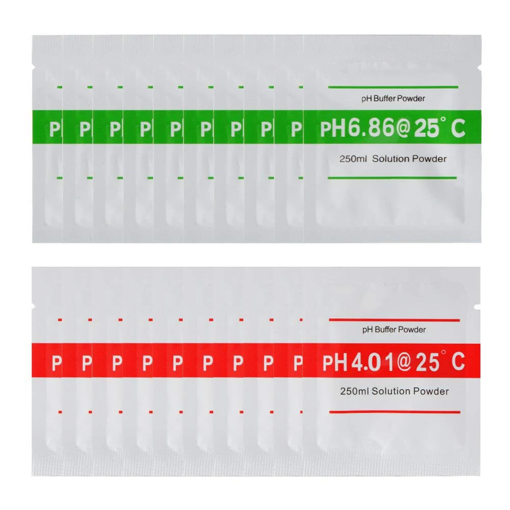 

20pcs 4.00 6.86 pH Meter Buffer Solution Powder for Quick Easy Accurate pH Calibration Water Purity AD021