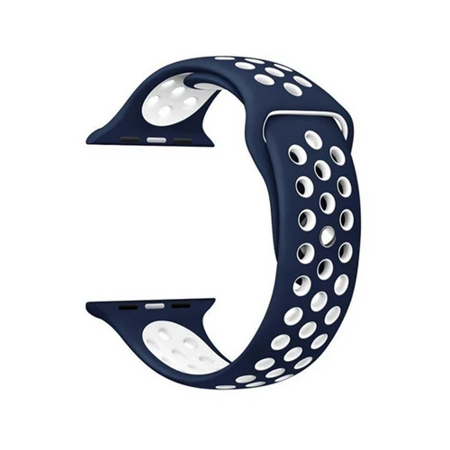 Ремешок EIMO для Apple Watch 4 42 мм 44 мм Iwatch band 42 мм 38 мм Aple watch 4 3 2 1 спортивный ремешок силиконовый браслет на запястье ремешок для часов - Цвет ремешка: dark blue white