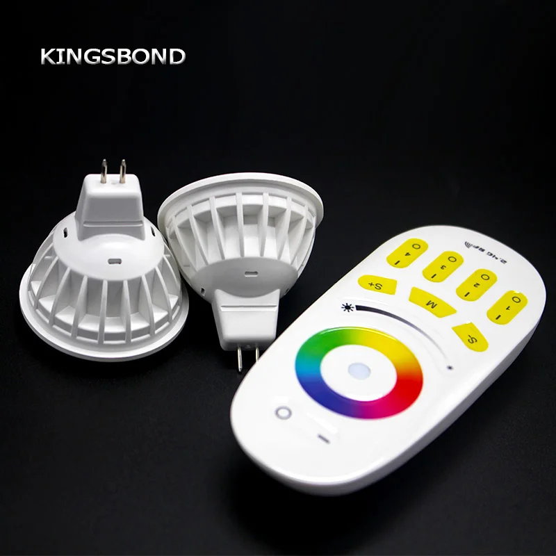 

DC 12V Dimmable RGBW led bulb Light 2.4G Wireless MR16 4W RF smart white Spotlight wifi spot lamp compatible with milight