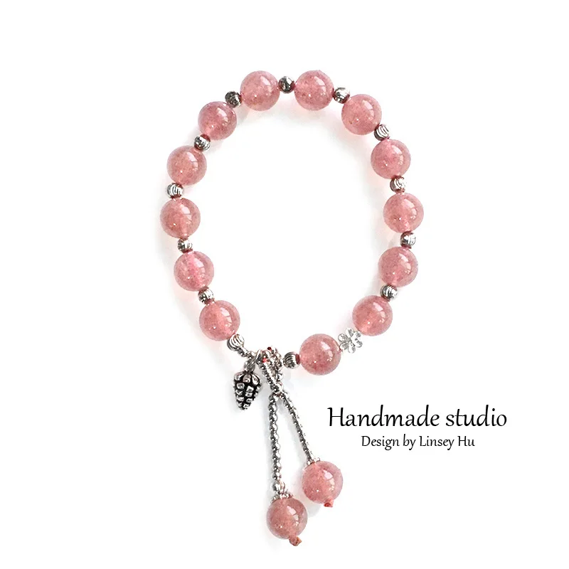 

La MaxZa Dropshipping Natural Crystal Bracelet Pink Purple Women's Beaded Bracelets & Bangles Jewelry Buddhist Prayer SC1310