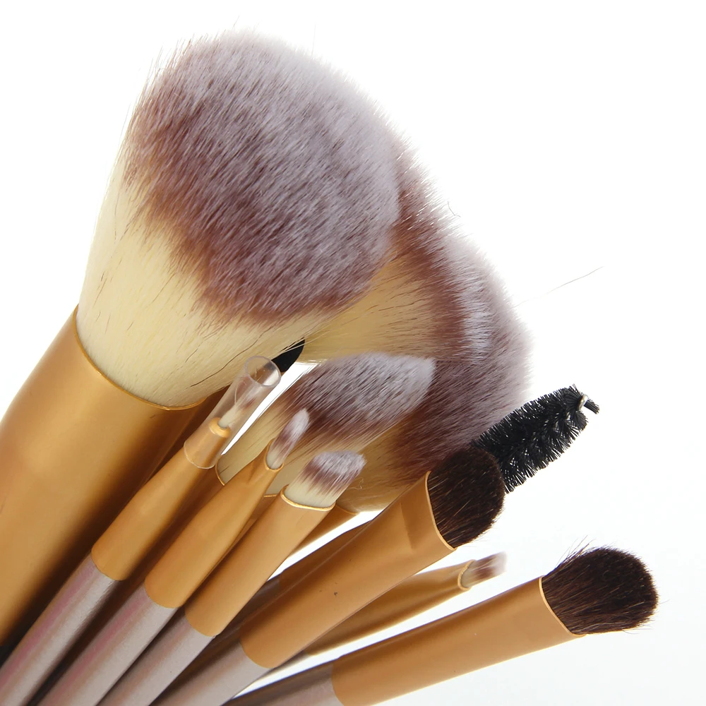 Professional Soft 12pcsset Makeup Brushes Cosmetic Real Make Up Tools eyeshadow blush Set with Leather Bag brochas maquillaje (6)
