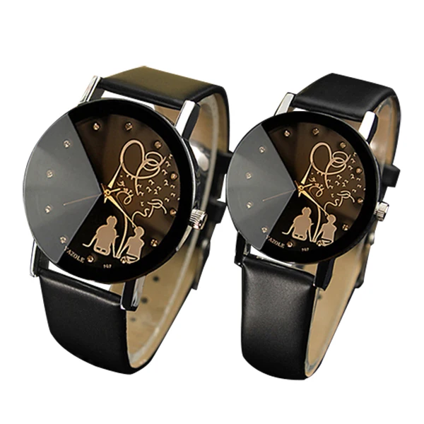 YAZOLE Lovers кварцевые часы женские мужские, знаменитый бренд наручные часы женские мужские часы женские часы для мужчин 1 пара = 2 штуки - Цвет: two black watches