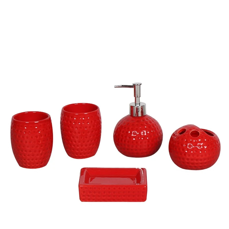 5pcs/set Red Wedding Gifts China Black, white Thread floral patterns Ceramics Bathroom Bathroom accessories toothbrush holder 5pcs/set Red Wedding Gifts China Black, white Thread floral patterns Ceramics Bathroom Bathroom accessories toothbrush holder