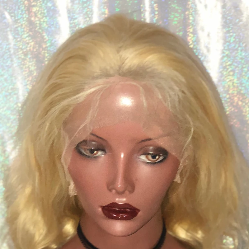 Блонд боб парик фронта шнурка 613 Волнистые Короткие парики из человеческих волос цветные 360 фронта шнурка al парик предварительно выщипанный с детскими волосами Remy Prosa