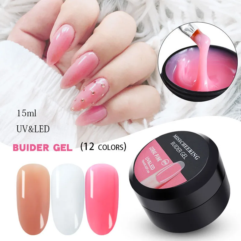 

12 paragraph Nail gel Art Decorating Extended glue Pull Quickly Extend Crystal Model 15ml Crystal Glue