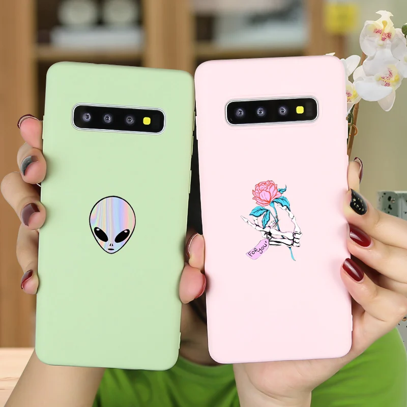 

FOR Funda Samsung S10 Case Cute Candy Color Silicone Cover FOR Samsung Galaxy S10e Plus Lite S9 Plus Coque sFOR Samsung S8 Case