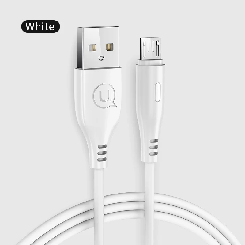 USAMS 2A Быстрая зарядка Micro usb кабель 2 м 1 м кабель для samsung huawei Xiaom microusb кабель Android мобильный телефон кабель micro шнур - Цвет: Белый