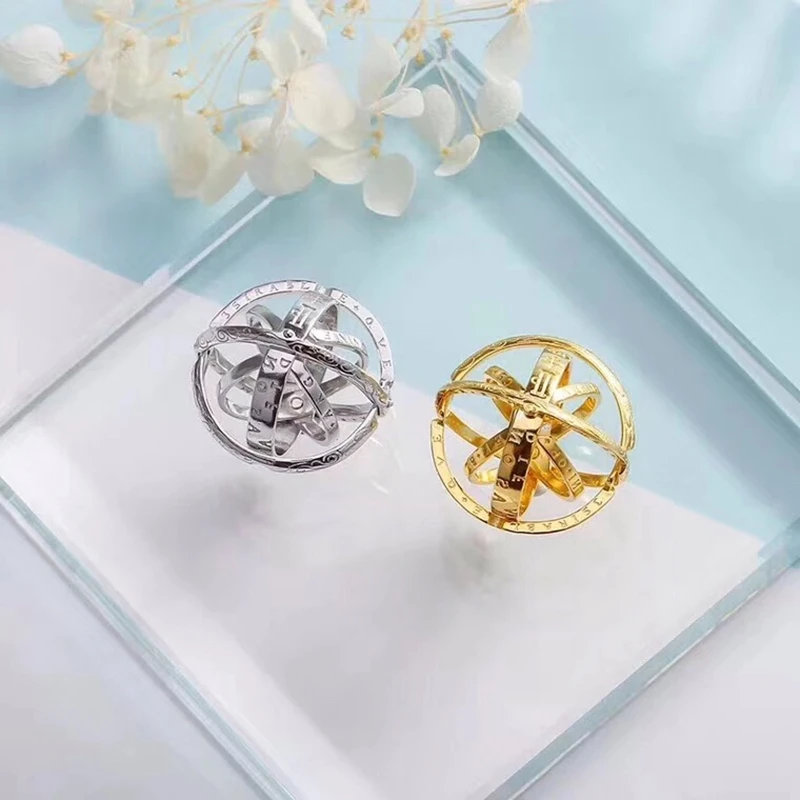 

Real 925 sterling silver ring 2019 new ring astronomy ball trend fashion European and American style holiday anniversary gift