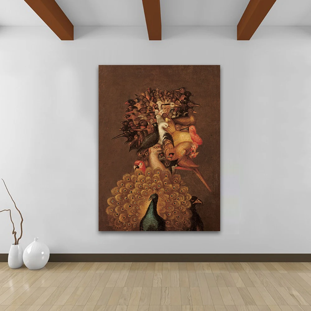JQHYART Wall Art Air By Giuseppe Arcimboldo Canvas Painting For Living Room Home Decoration Oil On | Дом и сад