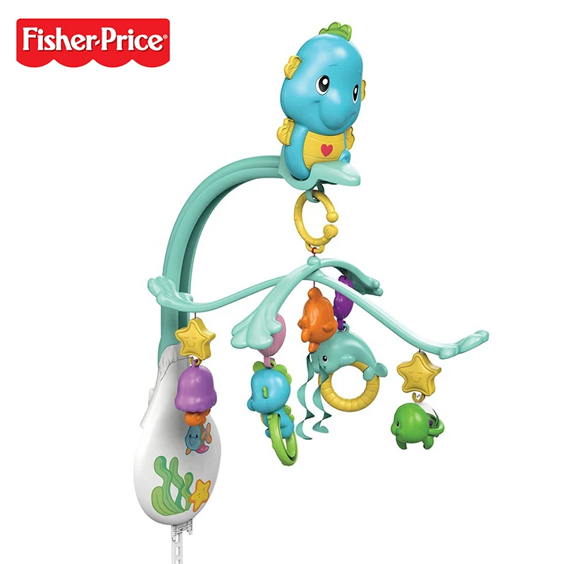 Fisher Price Детский Комплект постельного белья Забавный музыкальный мобильный животное кровать колокольчик мобильный Fundo do Mar Verde кларо DFP12 детские игрушки для сна