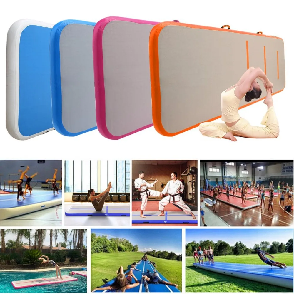 

Newest 4x0.9m Air Track Floor With Air Pump Inflatable Gymnastics Tumbling Mat Portable Air Tumbling Pad Taekwondo Pad