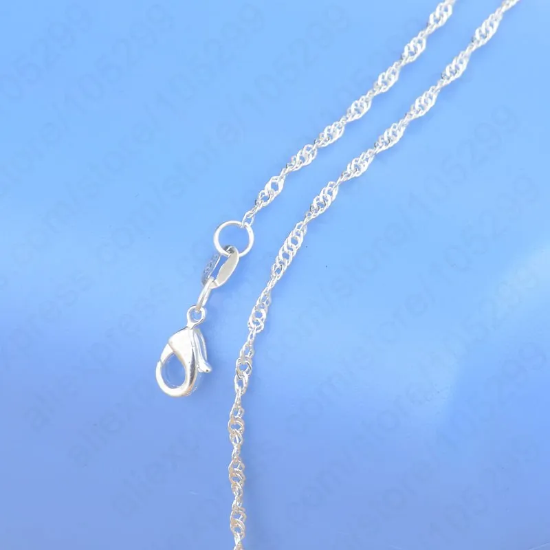 

1pcs Silver Flat smooth water ripple chain as picture show Lobster buckle Women Necklace wholesale Dropshipping retail
