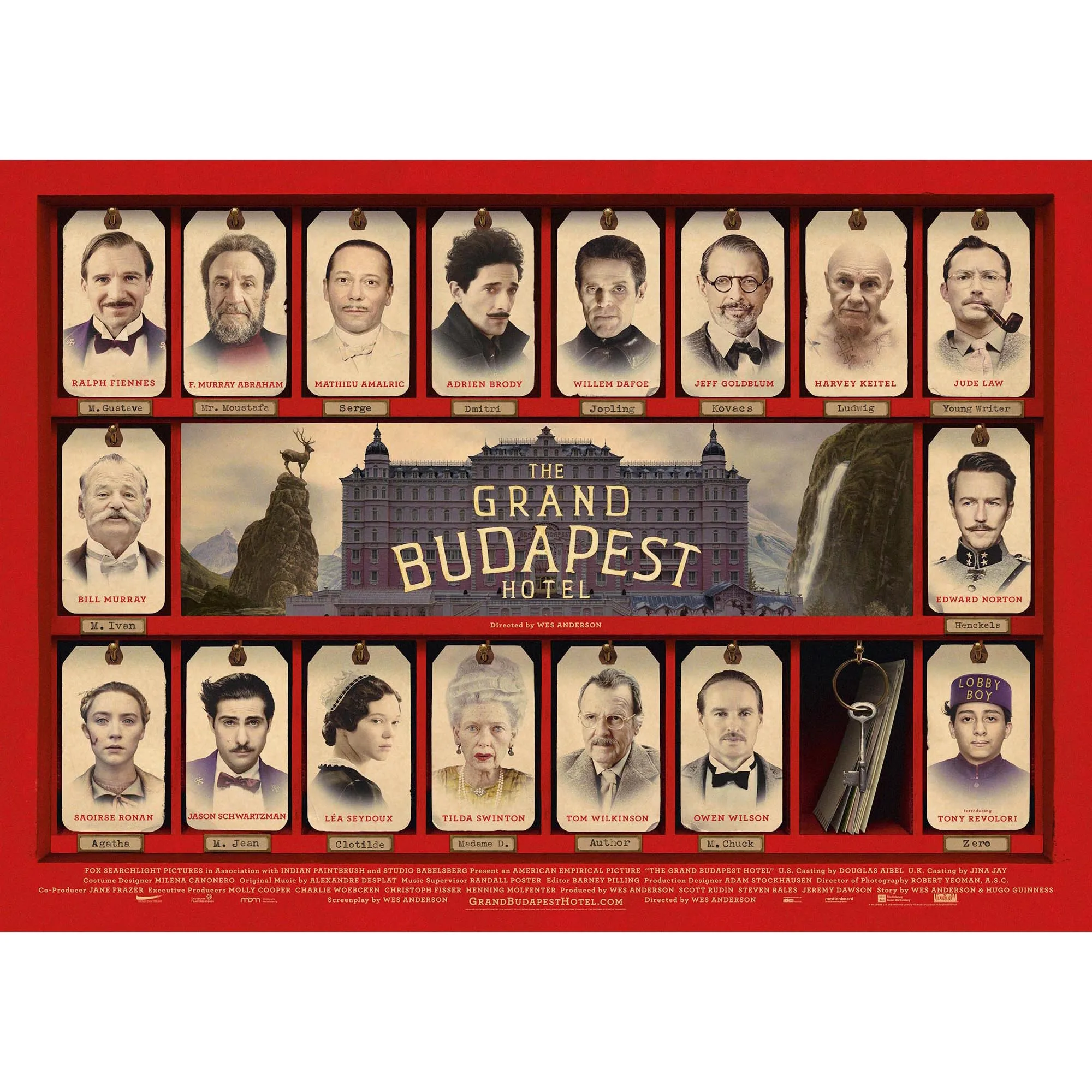 Grand Budapest домашний интерьер отеля украшения Крафт Фильм плакат рисунок core наклейки на стену