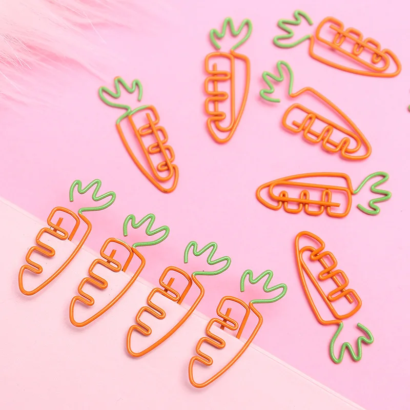 

Cute carrot Bookmark Planner Paper Clip Kawaii Metal Material Bookmarks Book Stationery student Bookmarks School Office Supplies