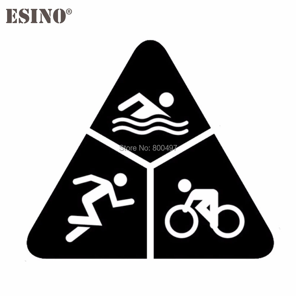 

New Sports Triathlon Swimming Running and Bike Riding Reflective Auto Decal Cartoon Car Sticker Bumper Body Decal Pattern Vinyl