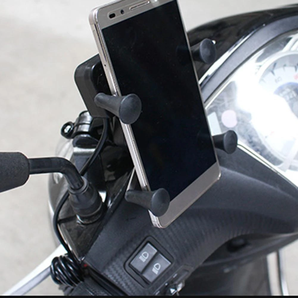 Universal Motorcycle Cell Phone Mount Holder Waterproof with USB Charger 360° Rotation for iPhone Samsung Universal Motorcycle Cell Phone Mount Holder Waterproof with USB Charger 360° Rotation for iPhone Samsung