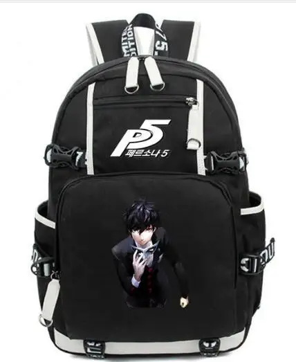 NEW Print Game Persona 5 P5 Backpack Ren Amamiya Persona Cosplay School Laptop Canvas Travel Bags Teenage Girl Backpacks - Color: 15