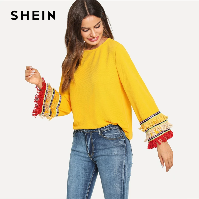shein yellow tops