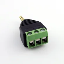 5 шт. Позолоченный разъем 3,5 мм 1/" стерео штекер в AV винт видео балун переходник для кабельных наконечников