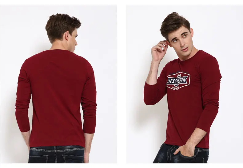 4Colors Mens T shirts long sleeve Print Muls Brand Top Quality T-Shirts Male Auumn Spring Plus size 4XL 3XL Tshirts for Man 2017-03