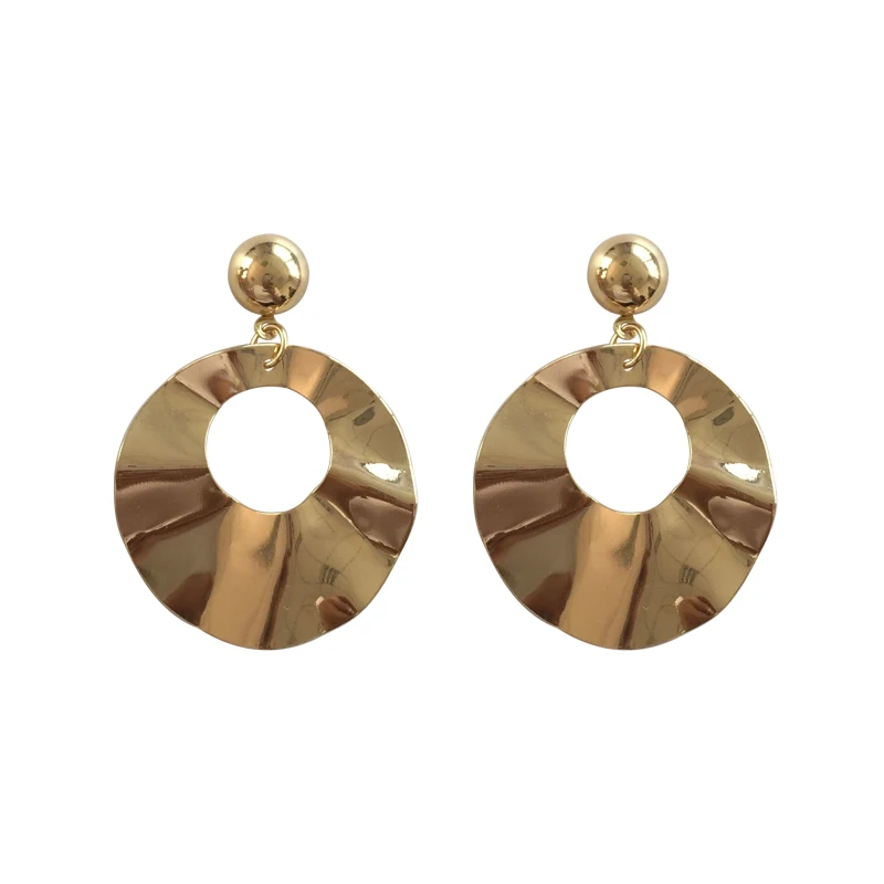 

Circular simple temperament exaggerated smooth surface earrings for woman