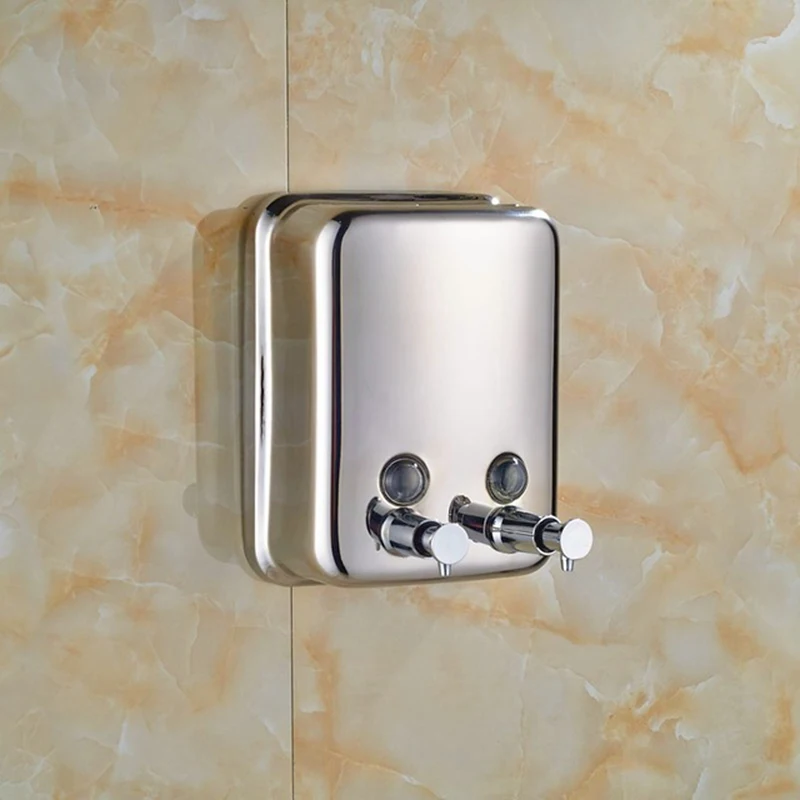 1500 мл дозаторы жидкого мыла из нержавеющей стали хром двойной сенсорный Стиль дозатор мыла квадратный кухонный дозатор для ванной комнаты