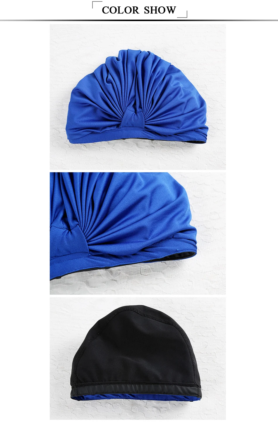 LE BESI, новинка, Женская водонепроницаемая шапка для плавания, Полиуретановая эластичная шапочка для плавания, плиссированная пляжная шапка с узлом, шапочка для купания, шапка для плавания