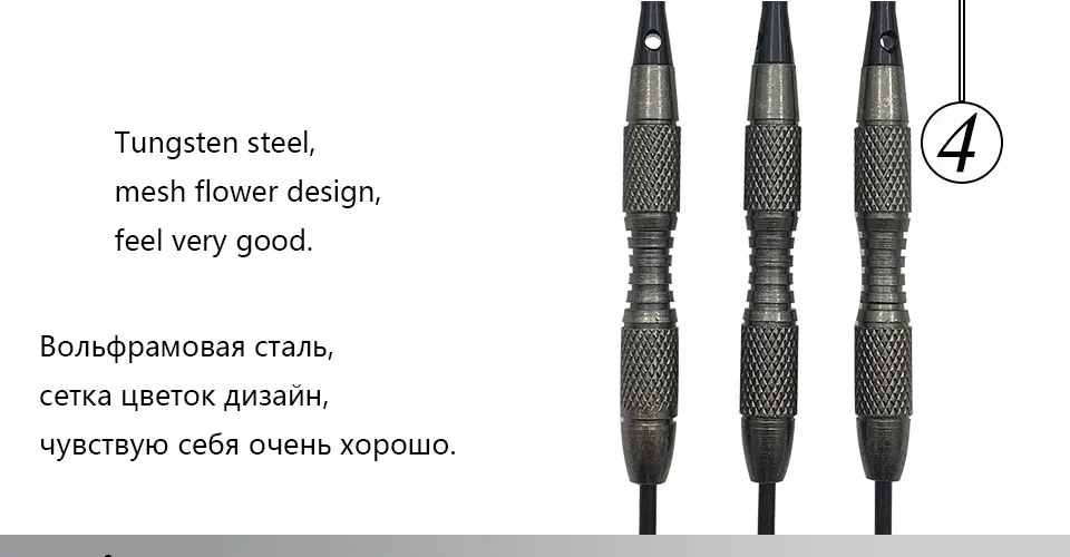 Easytoday 3Pcsset Professional Tungsten Darts Hard Type Steel Tip Darts Set Tungsten Barrel Aluminum Shafts Darts Flights (4)
