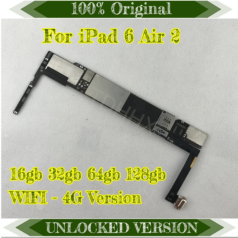 

WIFI -Cellular 4G Version Original unlock icloud for Ipad 6 Air 2 Motherboard for Ipad Air 2 Motherboard with IOS System