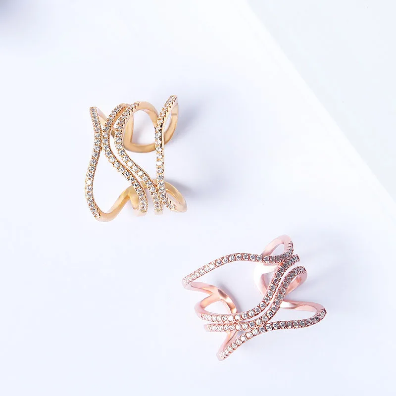 

QA334 Multi-layer Irregular Original Women Rings Silver 925 Fashion Gold Party Rings High Quality Trendy Jewelry Anillos