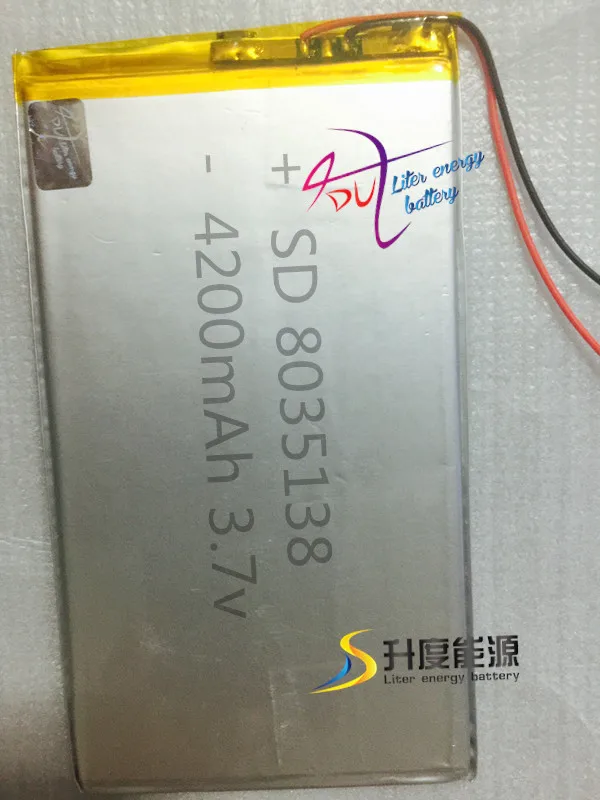 SD Горячая литий-полимерный аккумулятор для портативного динамика 8035138 4200 мАч