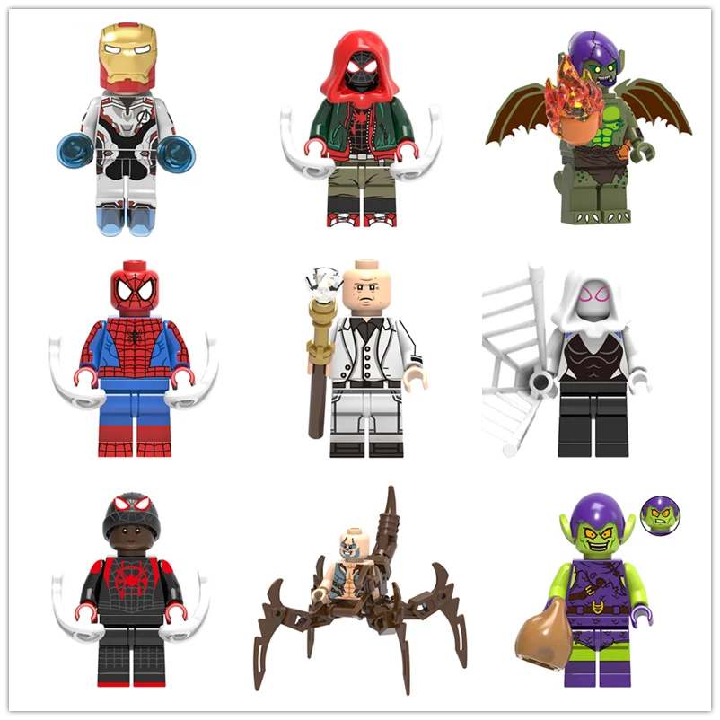 

LegoING Minifigured Super Heros Scorpion Miles Morales Kingpin Spider-Man Building Blocks Model Bricks Toys For Children X0241