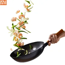 Xiaomi Yiwuyishi легкий перемешивающий сковорода кухонная посуда из углеродистой стали сковороды воки железный горшок