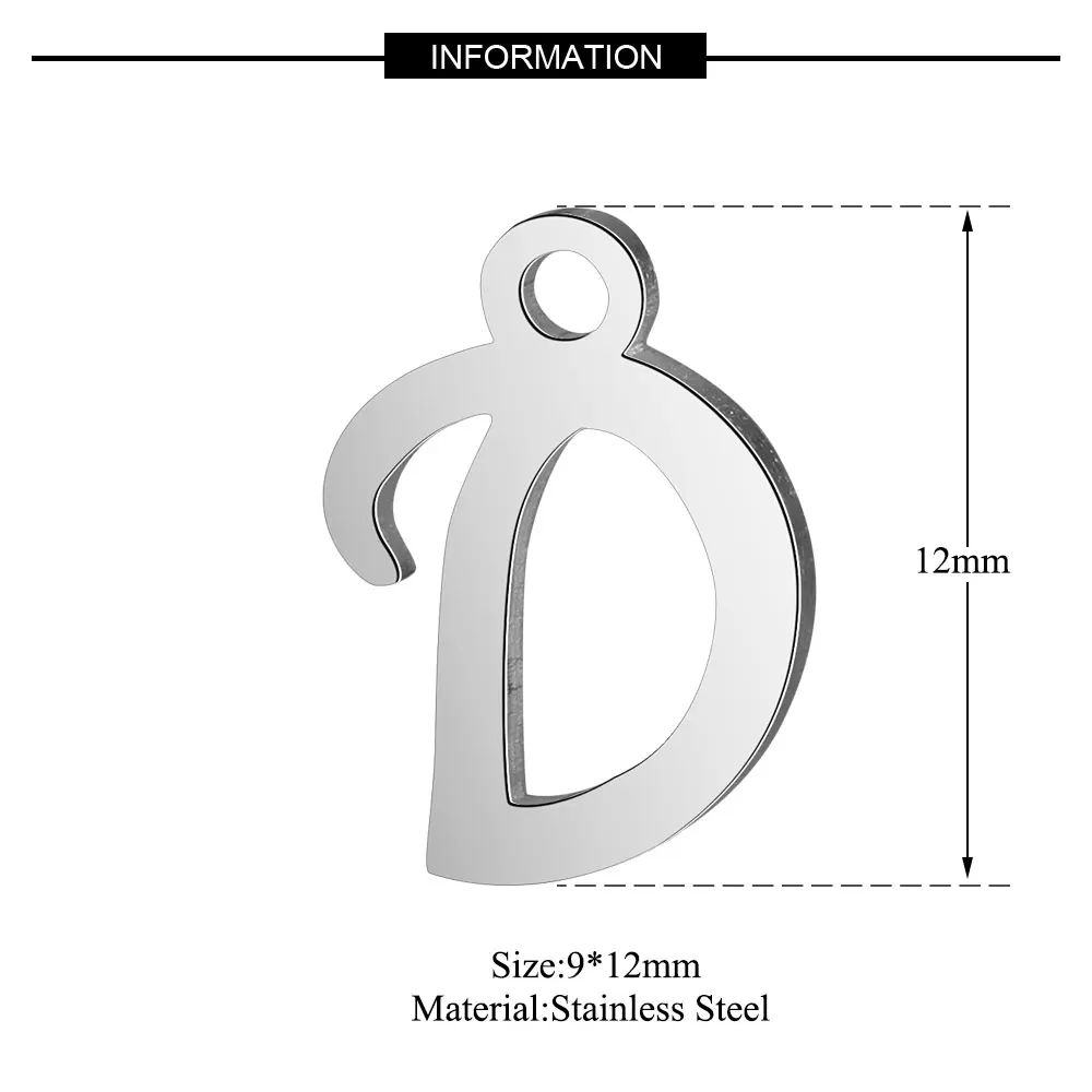 10 шт./лот нержавеющая сталь Алфавит амулеты Vnistar лазерная резка Начальная DIY Изготовление, поиск ювелирных изделий амулеты - Окраска металла: D