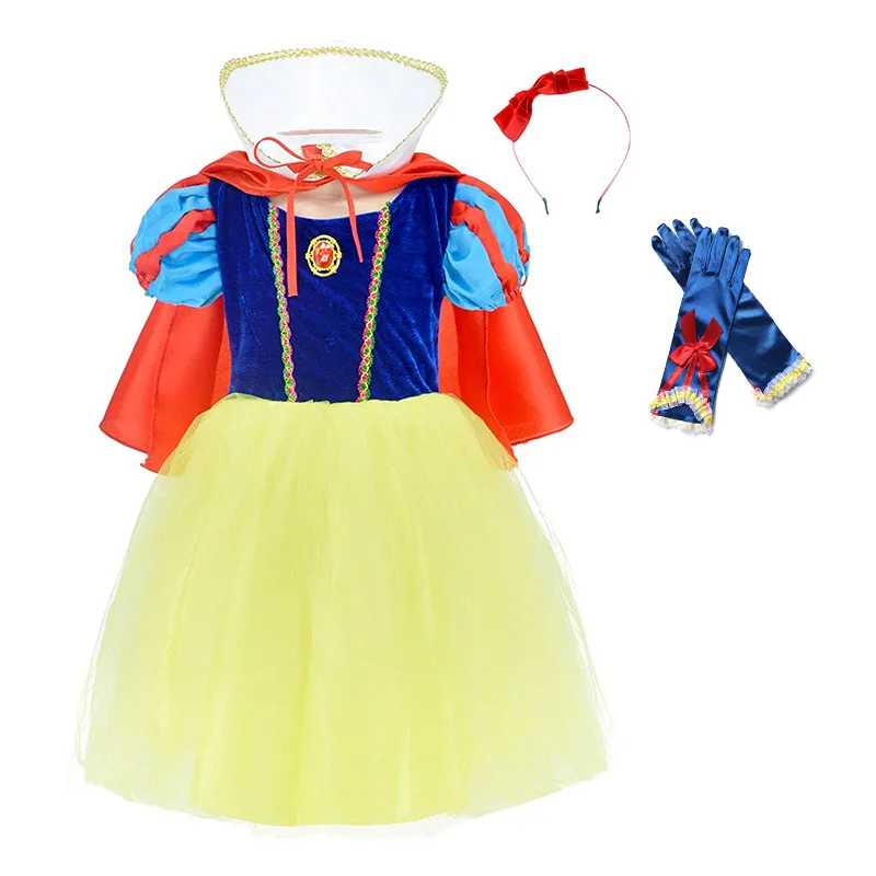 Dress Set1 Классическая сказочная Белоснежка, платье-пачка для ролевых игр с повязкой на голову, накидка Comic Con, карнавальный костюм, платье принцессы для малышей - Цвет: Dress Set1
