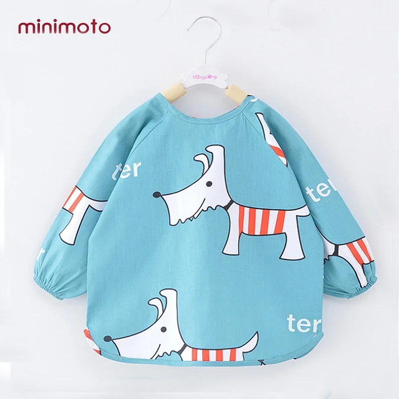 

Newborn Baby Bibs Waterproof Toddler Burp Cloth Cartoon Children Stuff Apron Saliva Babador Long Sleeve Feeding Smock Clothes