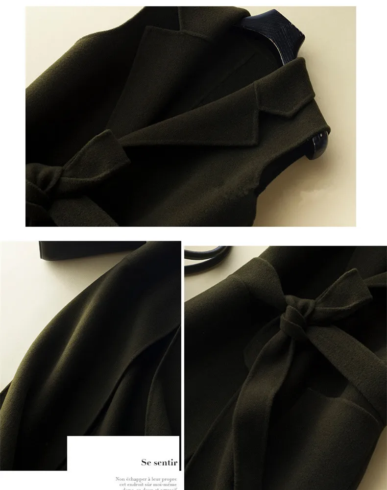 AYUNSUE 2018 Autumn Winter Women's Vest Wool Coat Female Long Vests With Belt Waistcoat for Women jaqueta feminina WYQ1231