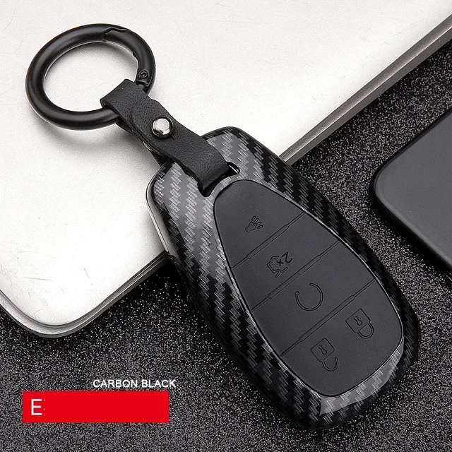 Автомобильный Стайлинг ABS углеродное волокно Автомобильный Дистанционный смарт-ключ чехол для CHEVROLET MALIBU EQUINOX CRUZE CAMARO - Название цвета: E Carbon black