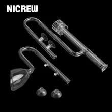 NICREW-Tubería de cristal para planta de agua de acuario, sistema de superficie de giro de lirio con entrada y salida de 13 o 17 mm, con filtro de tanque y calidad ADA para peces