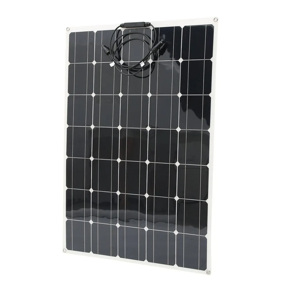 

New 150W Monocrystalline Solar Panel With MC4 Connectors Flexible Sunpower Charging Device High Efficiency RV Boat Power Supply