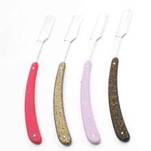 15x2 см 50 шт. Мужская пластиковая ручка Опасная бритва стальная бритва складной нож для бритья Инструменты для удаления волос+ 1 лезвие 6107