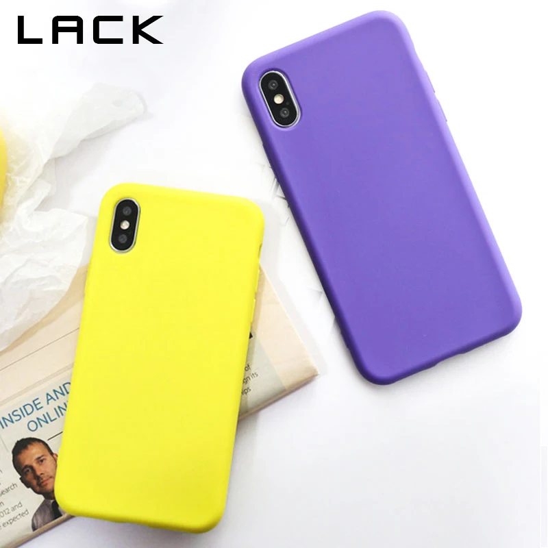 

LACK Fashion Solid Color Phone Case For iphone X Case For iphone 7 6S 6 8 Plus Vintage Purple Yellow Back Cover Soft Cases Capa