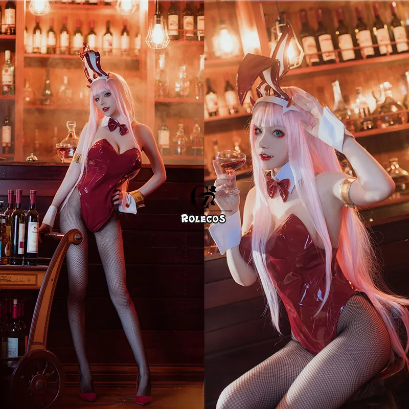 Костюм для косплея ROLECOS из аниме любимый в Фране костюм Zero Two Bunny Girl 02 сексуальный