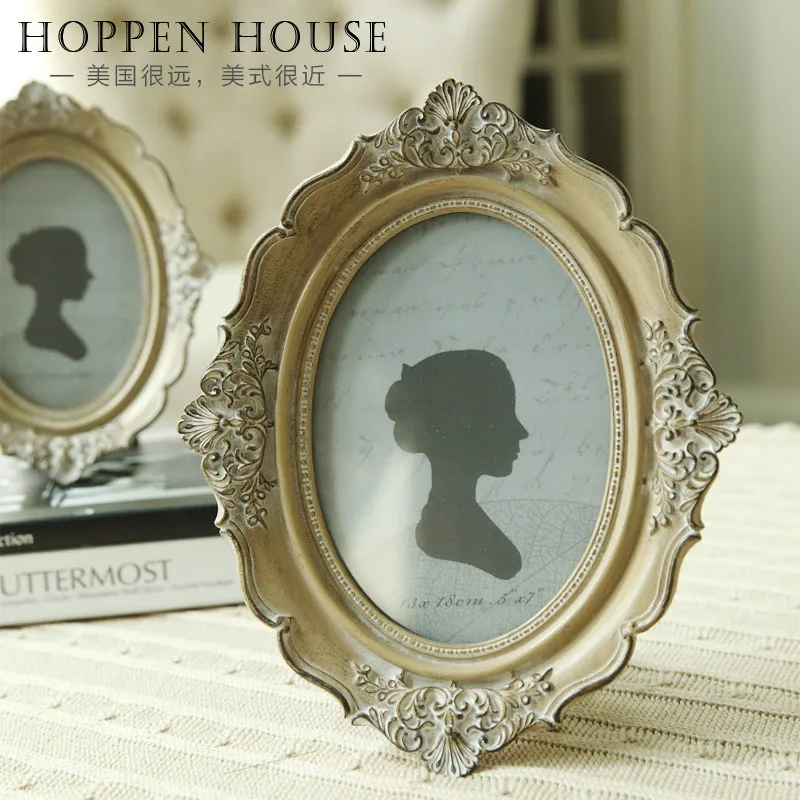 Vintage French Fashion American Retro Finishing Oval Plate Photo Frame